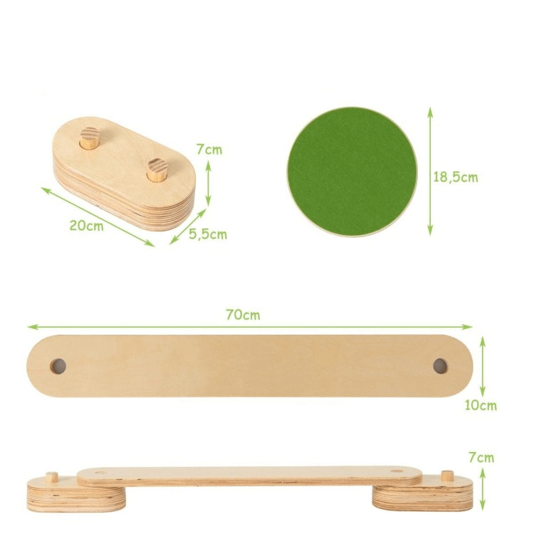 12 Dalių Medinių Balansinių Sijų Rinkinys Vaikams Sensoriniai Takeliai