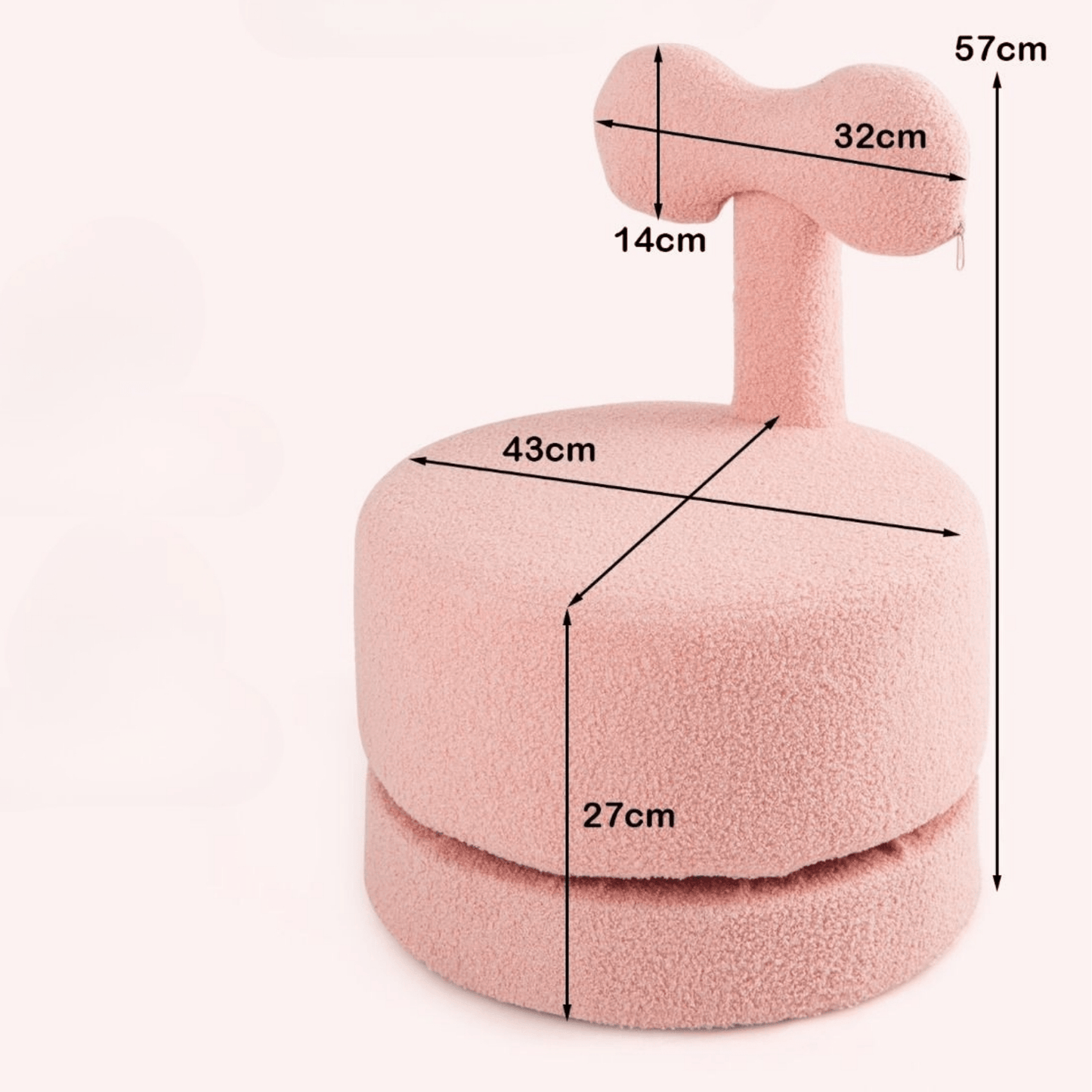 2 Vnt. Vaikiškų Besisukančių Kėdučių Komplektas, 360°, 43 × 43 × 57 cm Vaikiški Foteliukai ir Pufai