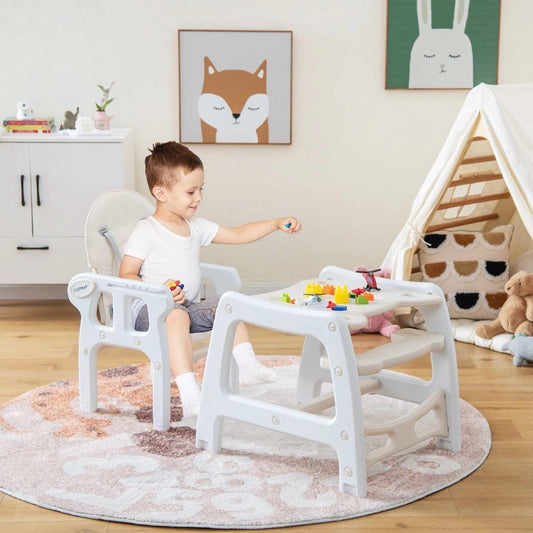 3-in-1 Kūdikių Maitinimo Kėdutė Reguliuojamas Atlošo Kampas, Smėlio Spalva Maitinimo Kėdutės