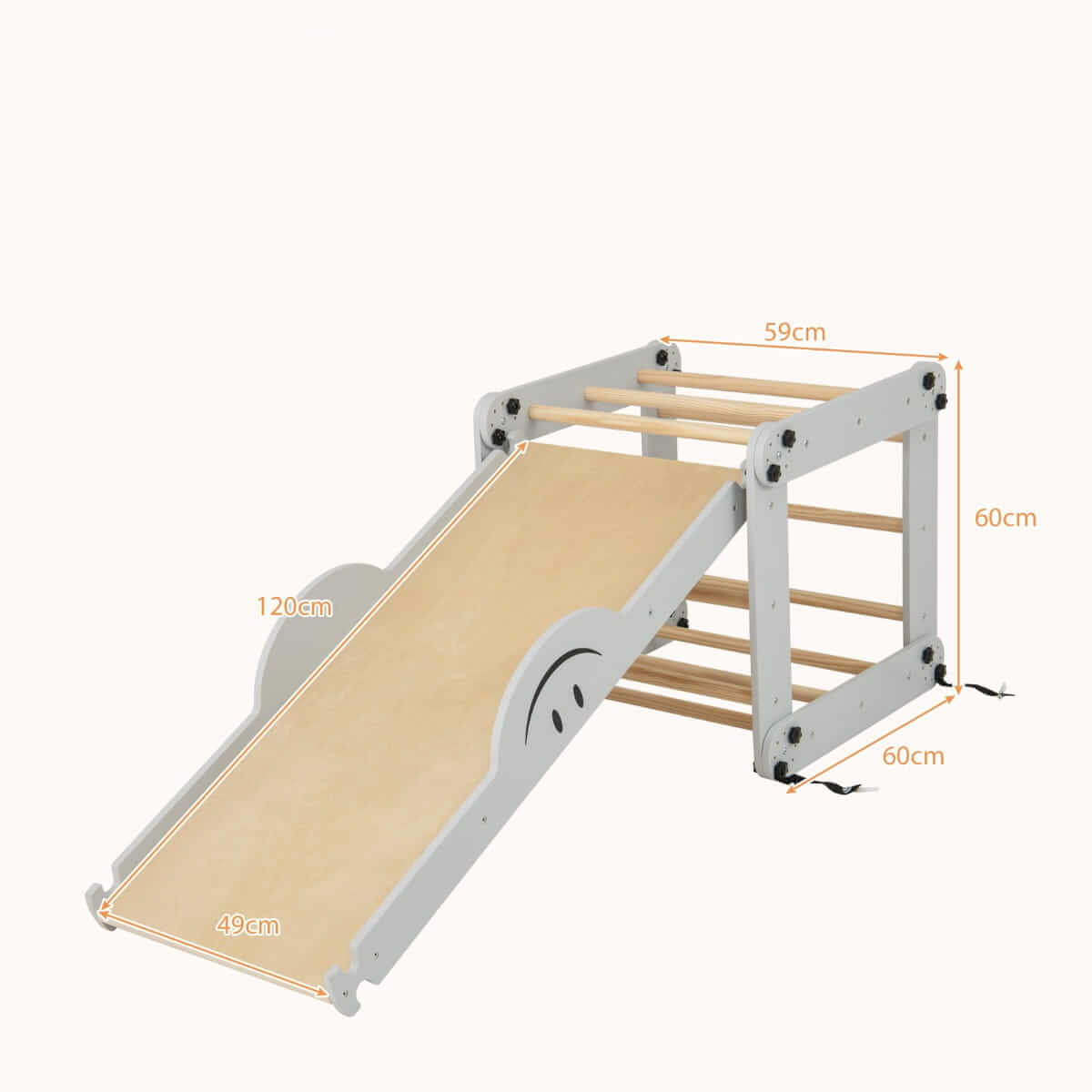 5 viename Montessori Sulankstoma Medinė Žaidimų Aikštelė Su Sūpyne, Pilka Sūpynės ir Žaidimų Aikštelės