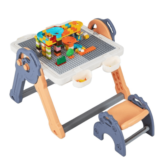 6 Viename Žaidimų Stalas Vaikams Su Kėdute, Kaladėlėms, Smėliui Staliukai Kėdutės