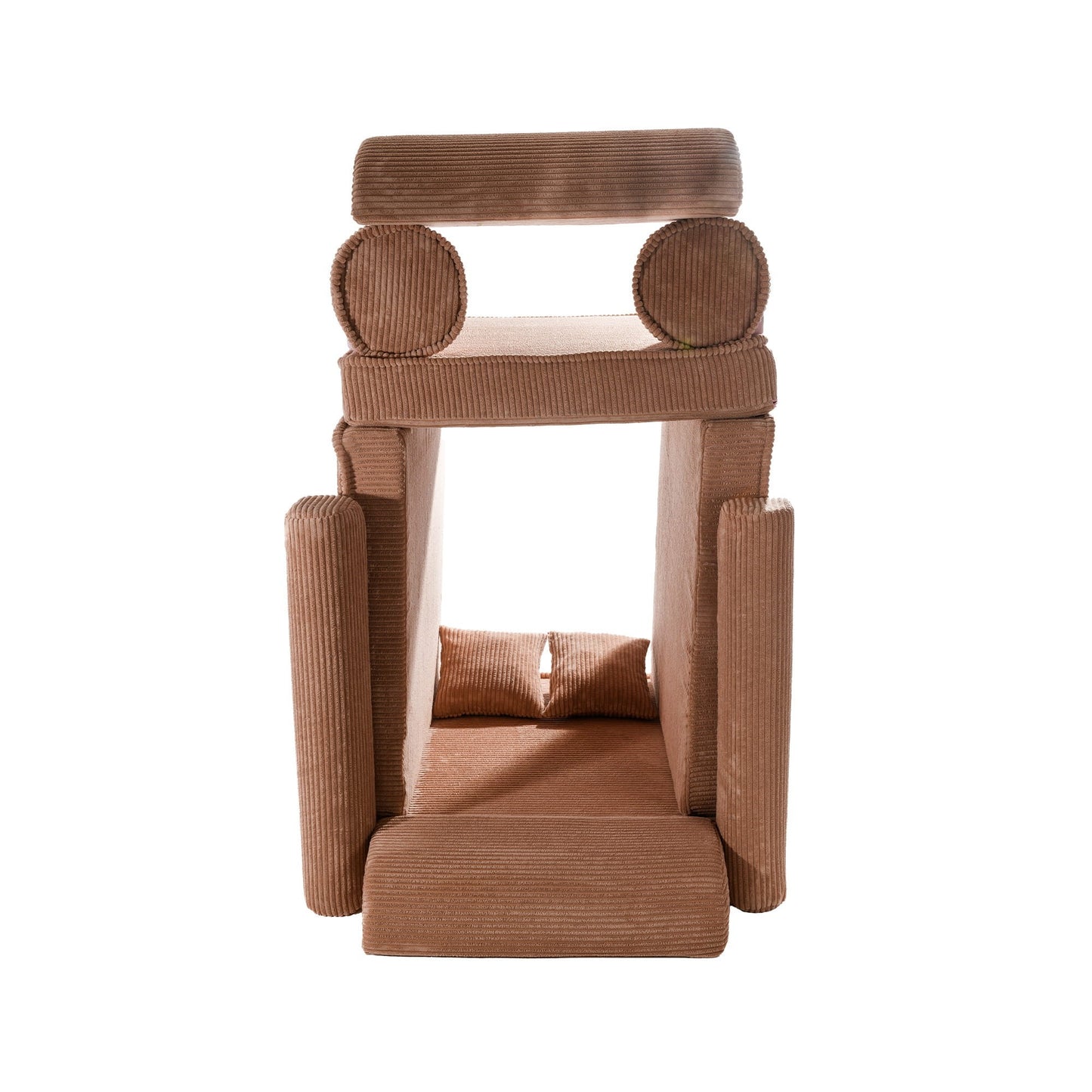 MeowBaby Aesthetic Premium modulinė vaikiška sofa 160 cm – pudrinė rožinė spalva, vaizdas 6
