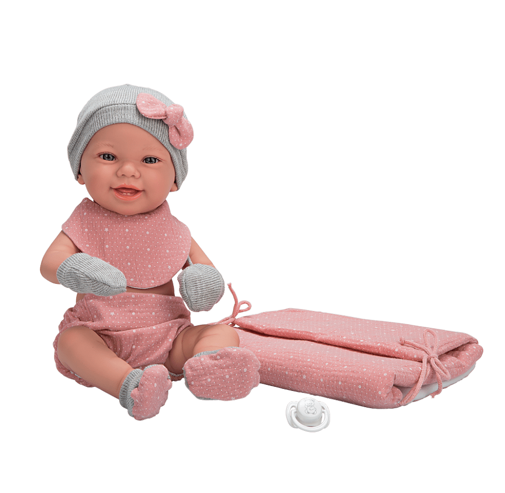 Arias lėlytė Zoe, mergaitė su rožiniu pleduku, 42 cm