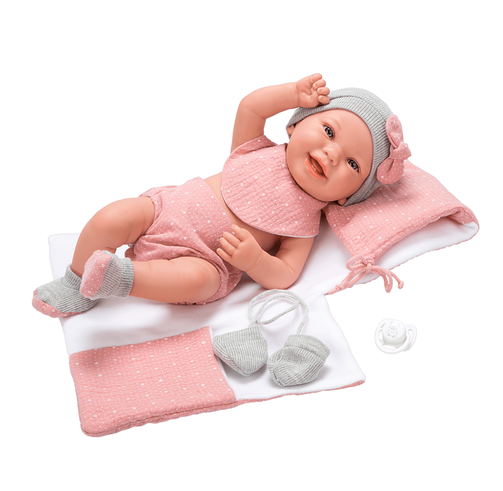 Arias lėlytė Zoe, mergaitė su rožiniu pleduku, 42 cm