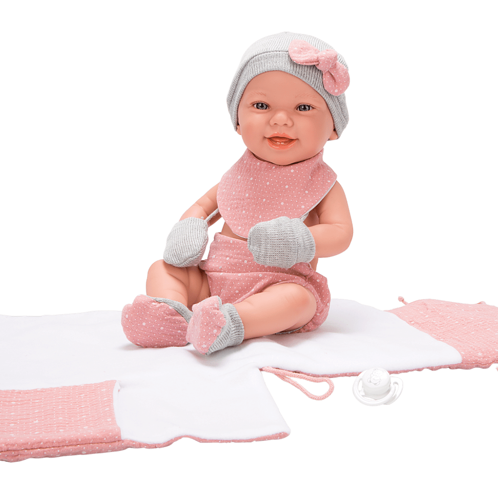 Arias lėlytė Zoe, mergaitė su rožiniu pleduku, 42 cm