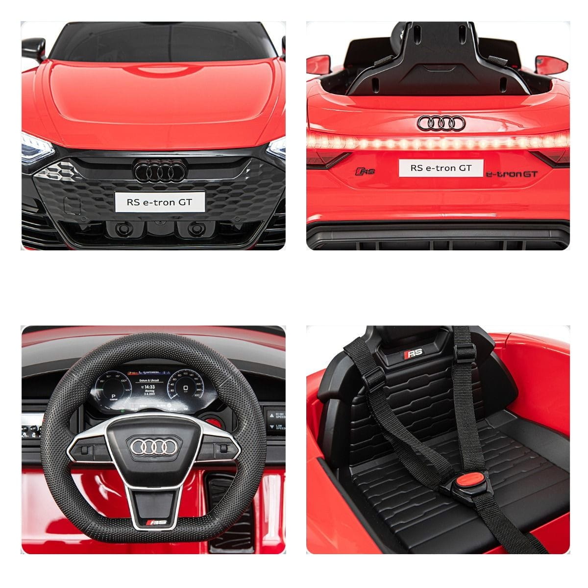 "Audi RS E-Tron GT" Elektromobilis Vaikams Raudonas Elektriniai Automobiliai