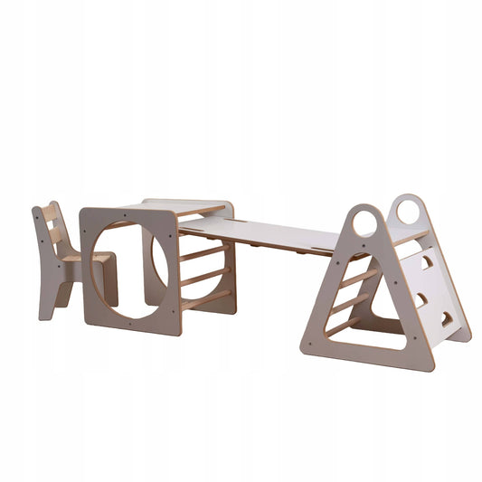 Baby Raj Medinė Montessori Žaidimų Aikštelė Vaikams, MAXI 4 dalių Sūpynės ir Žaidimų Aikštelės