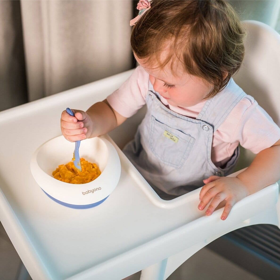 Babyono Lėkštė Limpančiu Dugnu + Šaukštelis Nuo 6+ Mėn., Mietinė, 1077/03 Vaikiška Lėkštė