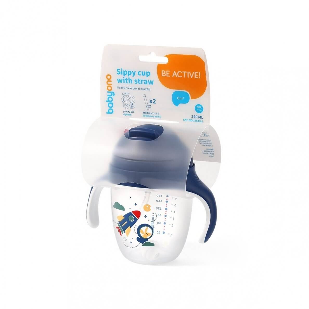 Babyono Neišsiliejantis Puodelis, Mėlynas, 240 Ml, 1464/02 Kūdikių buteliukai