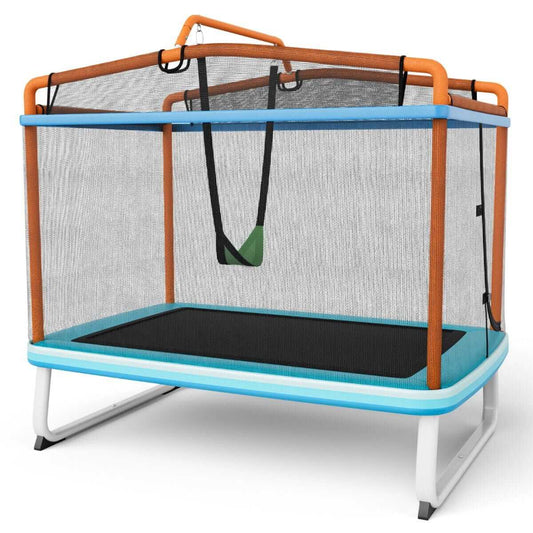 Batutas Vaikams 2in1 Su Supyne Ir 360° Apsaugomis 134 x 190 x 172 cm, Oranžinis 1266 Batutai