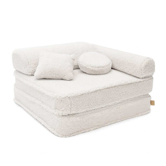 Bearly Modulinis Vaikiškas Fotelis 5 Elementų, 80 cm Vaikiški Foteliukai ir Pufai Balta