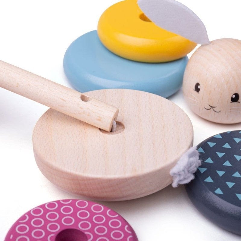 Bigjigs Žaislas Vaikams Medinis Žaislas Kūdikiams Montessori Krovimo Bokštas Kiškis Žaislai Kūdikiams Rūšiuokliai