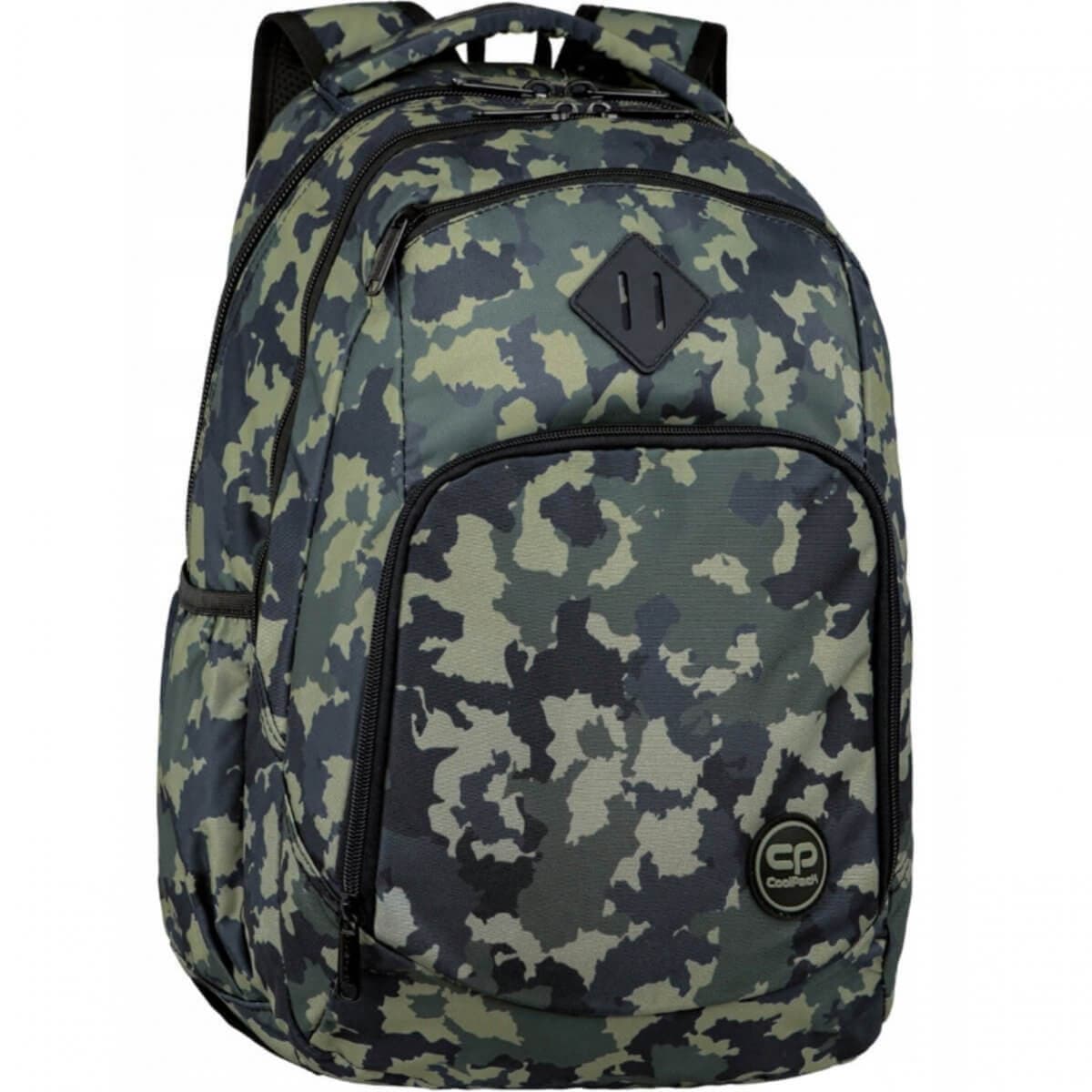 Didelė Tvirta Mokyklinė Kuprinė CP Coolpack Military Kamufliažas 44cm IP1094 Kuprinės