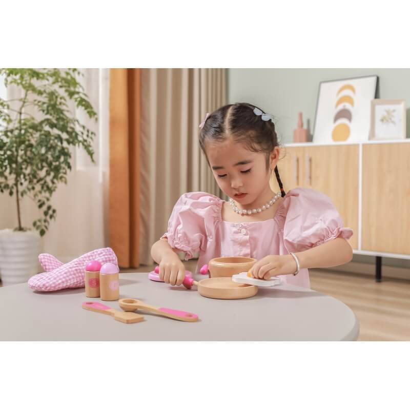 Drewniany Kuchenny Zestaw do gotowania Viga Toys Žaislai Vaikams Ir Kūdikiams