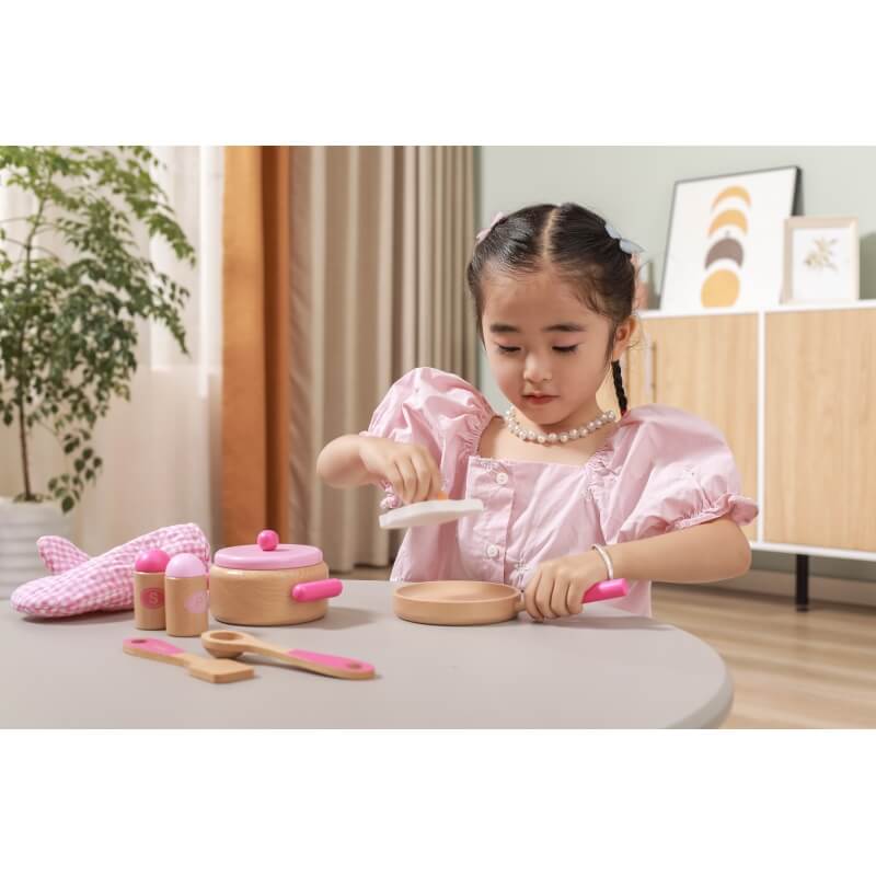 Drewniany Kuchenny Zestaw do gotowania Viga Toys Žaislai Vaikams Ir Kūdikiams