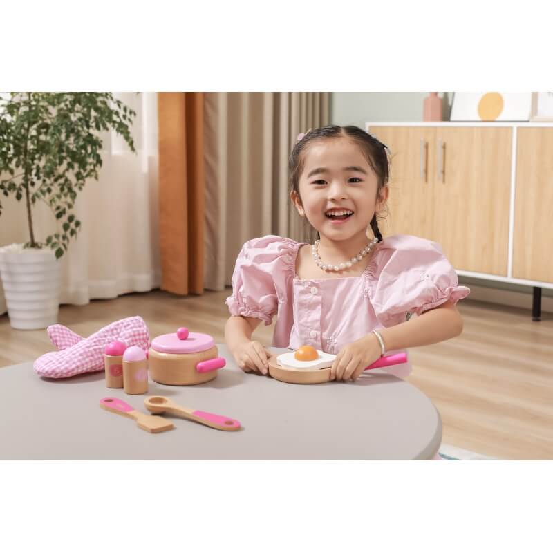 Drewniany Kuchenny Zestaw do gotowania Viga Toys Žaislai Vaikams Ir Kūdikiams