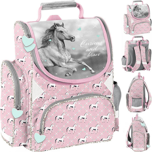 Ergonomiška Kuprinė Pirmokui Pradinukui Arkliai 36 cm Kuprinės