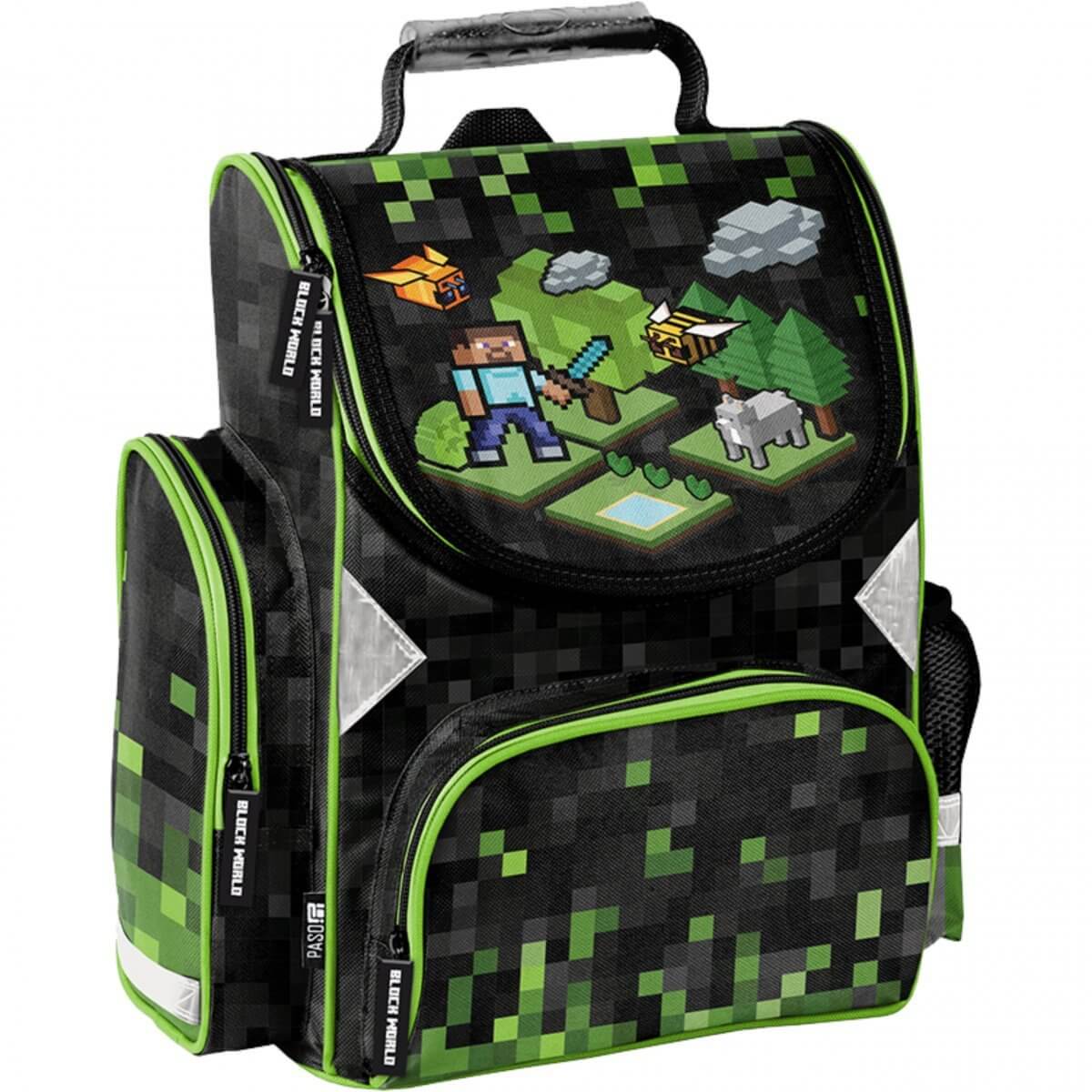 Ergonomiška Kuprinė Pirmokui Pradinukui Minecraft Gaming Games 36 cm Kuprinės