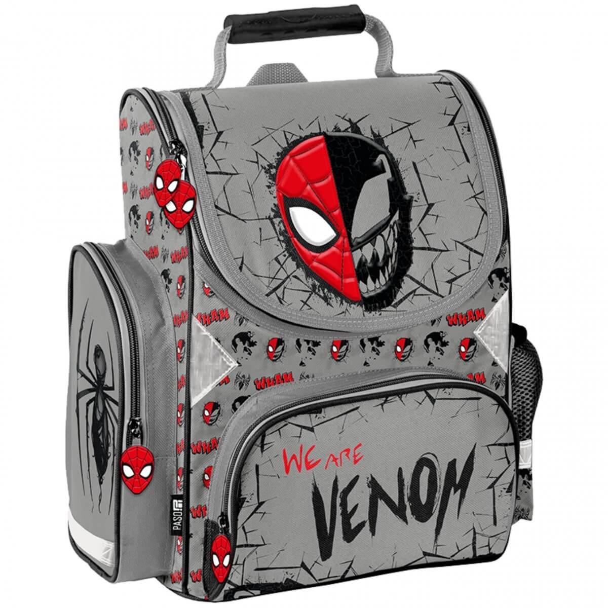 Ergonomiška Kuprinė Pirmokui Pradinukui Minecraft Spiderman Gray 36 cm Kuprinės