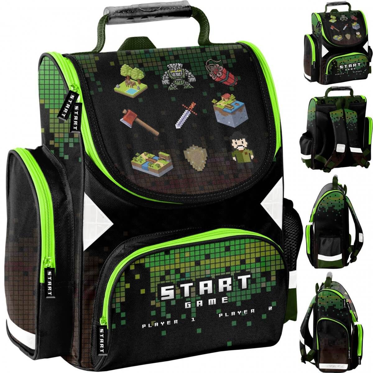 Ergonomiška Kuprinė Pirmokui Pradinukui Minecraft Start Game 36 cm Kuprinės