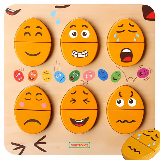 Masterkidz medinė emocijų pažinimo Montessori dėlionė – nuotrauka 1