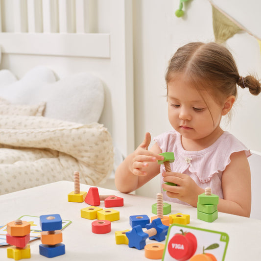 Viga Montessori varžtų ir veržlių rinkinys, 30 dalių