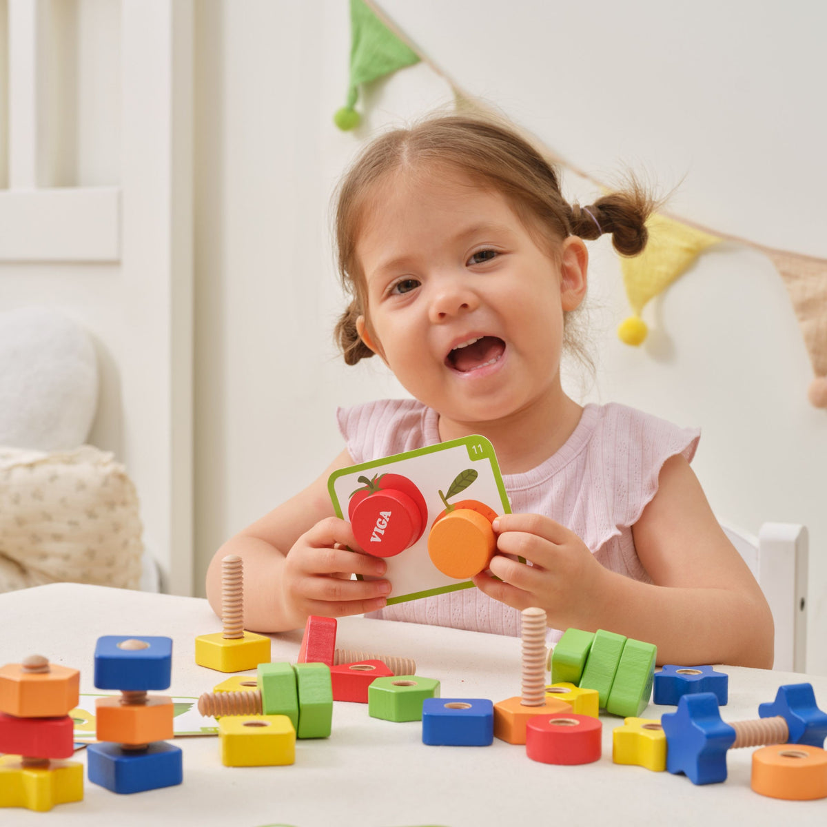 Viga Montessori varžtų ir veržlių rinkinys, 30 dalių