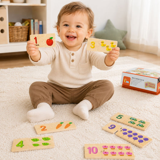 Viga medinė Montessori skaičių poravimo dėlionė – nuotrauka 2