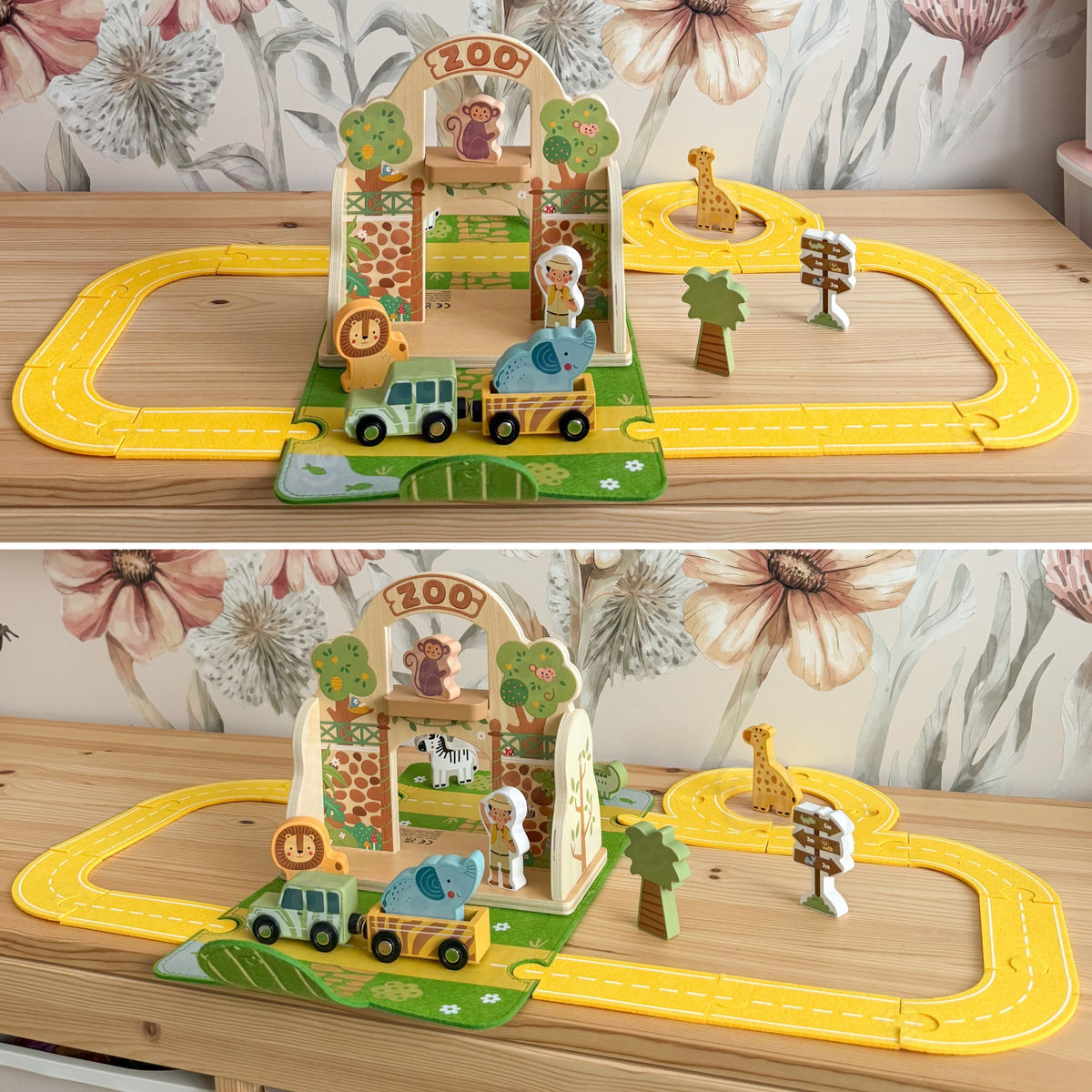 Tooky Toy nešiojamas medinis zoologijos sodo rinkinys