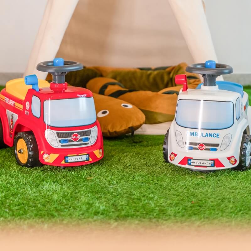 FALK Ugniagesio Automobilio Raitelis Su Rageliu Nuo 1 Metų Amžiaus Vaikiškos Transporto Priemonės