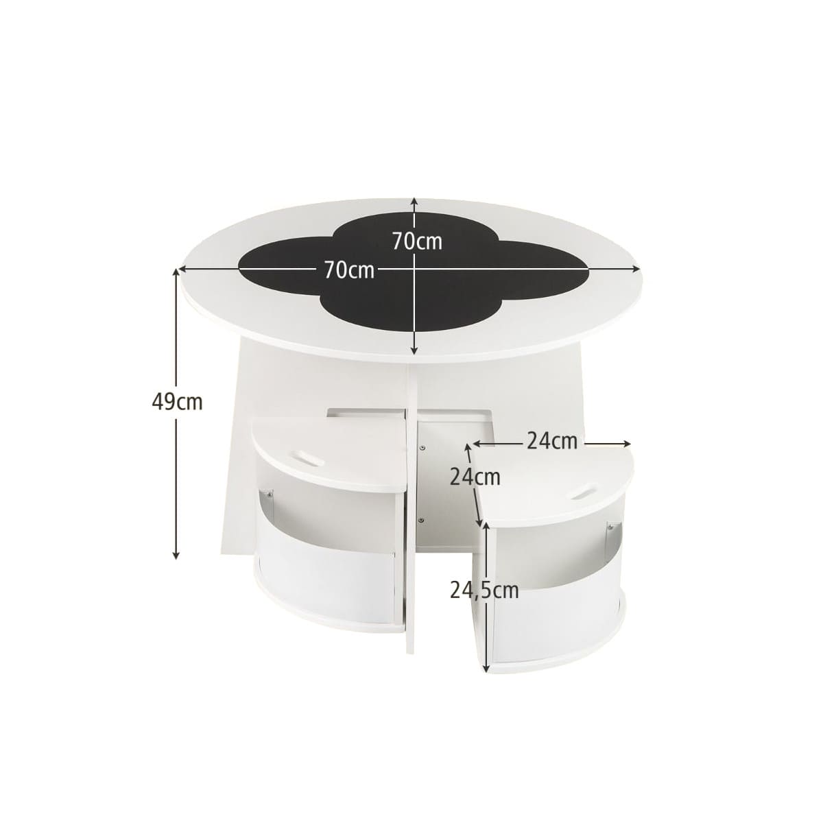 Funkcionalus ir Kompaktiškas Vaikiškas Stalas Su 4 Kėdutėmis ir Daiktadėžėmis Staliukai Kėdutės