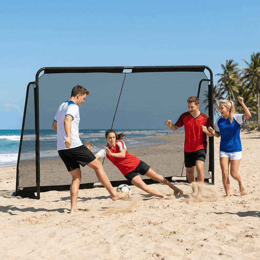 Futbolo Vartai su Metaliniu Rėmu ir Sustiprintu Tinklu 300x200 cm Sporto Žaislai
