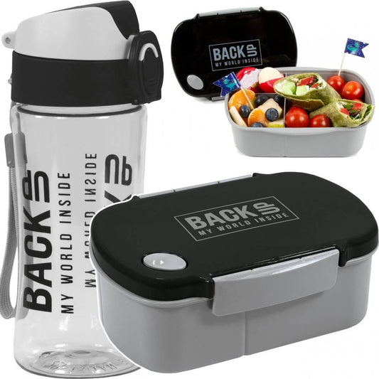 Gertuvės Ir Pietų Dėžutės Rinkinys Vaikams Back Up, 400 ml Be BPA Gertuvės Ir Pietų Dėžutės Vaikams