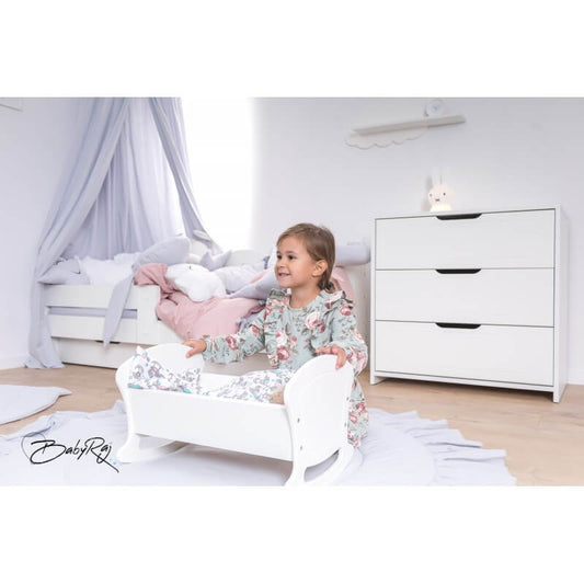 Gucio Lėlių Lopšys Baltas Lėlių Vežimėliai