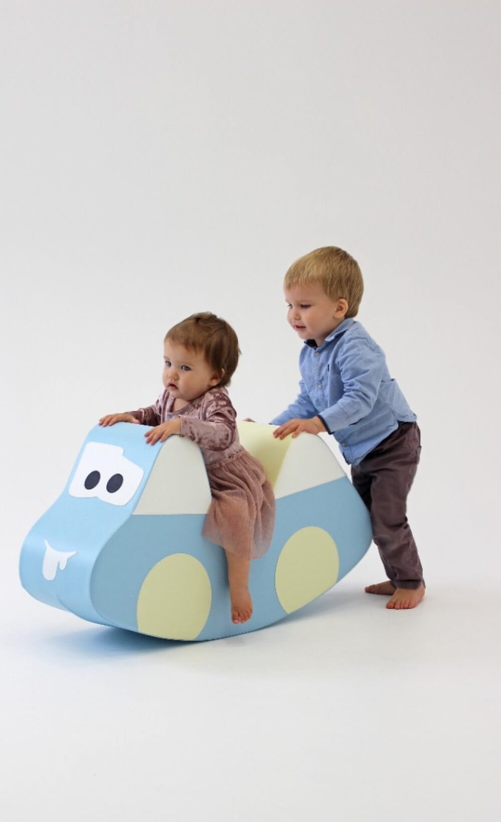 IGLU Minkšta Supynė Rokeris CAR Šviesiai Pastelinė Mėlyna 50 x 25 x 90 cm IGLU Minkštos Žaidimų Aikštelės