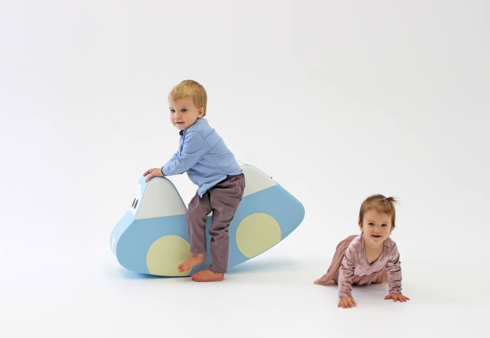 IGLU Minkšta Supynė Rokeris CAR Šviesiai Pastelinė Mėlyna 50 x 25 x 90 cm IGLU Minkštos Žaidimų Aikštelės