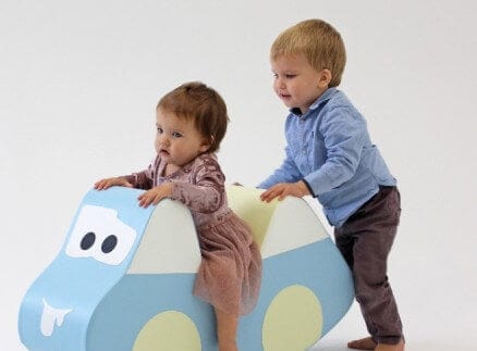 IGLU Minkšta Supynė Rokeris CAR Šviesiai Pastelinė Mėlyna 50 x 25 x 90 cm IGLU Minkštos Žaidimų Aikštelės