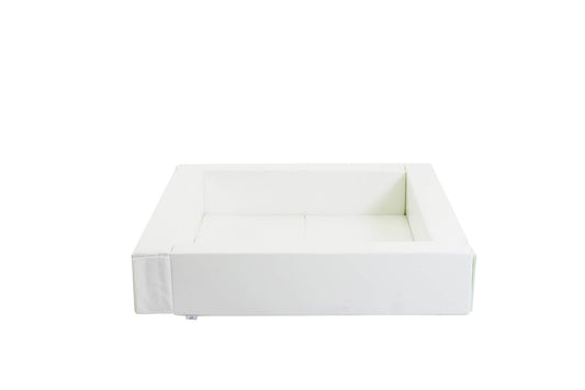 IGLU „POJŪČIAI“ – Minkštas Kamuoliukų Baseinas Sensoriniam Žaidimui, 130 × 130 cm, Baltas Minkšti Kamuoliukų Baseinai