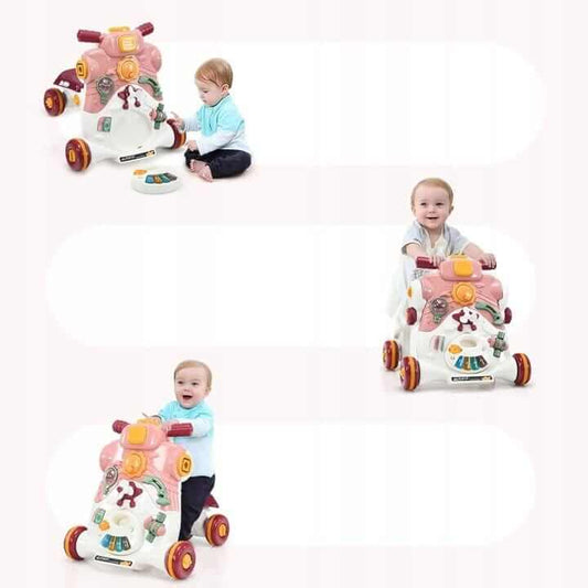 Interaktyvus Vaikiškas Vežimėlis 2in1 Stumiamos Mašinėlės Vaikams