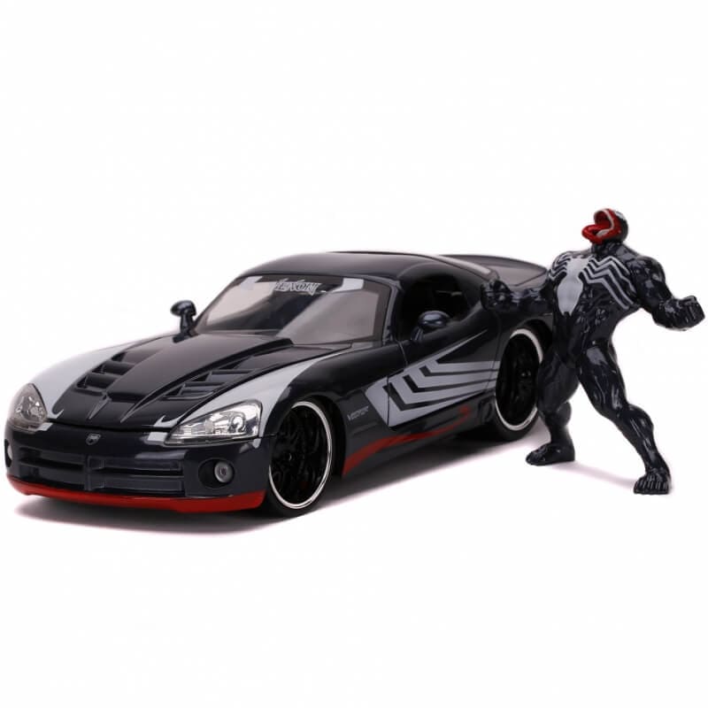 JADA Marvel Automobilis Venom 2008 Dodge Viper Figūrėlė 1:24 Žaislai Mašinėlės Ir Trasos