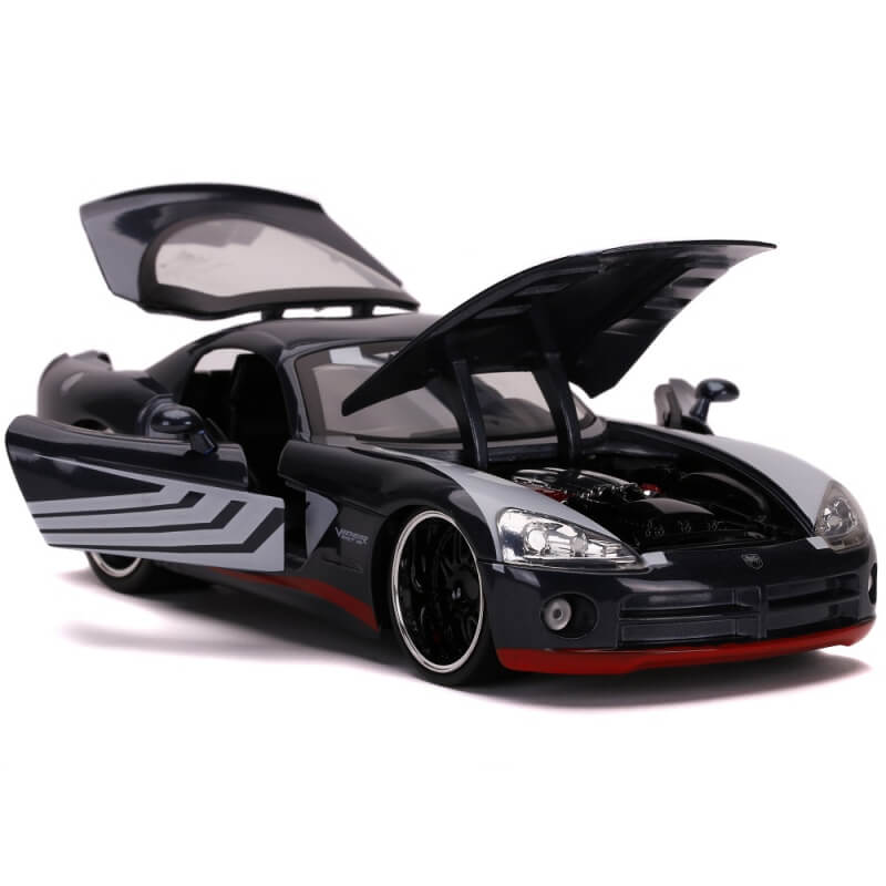 JADA Marvel Automobilis Venom 2008 Dodge Viper Figūrėlė 1:24 Žaislai Mašinėlės Ir Trasos