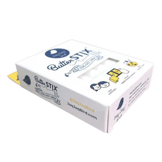 Jaq Jaq Bird kreidelės, baltos spalvos, 12 vnt.