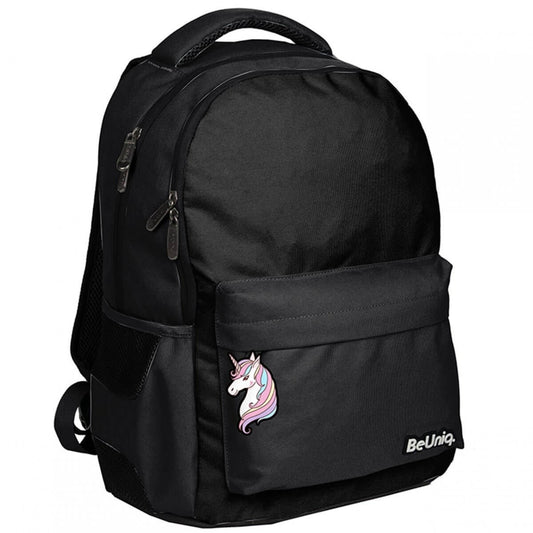 Juoda Mokyklinė Kuprinė Paaugliams BeUniq Vienaragis 21 l Kuprinės