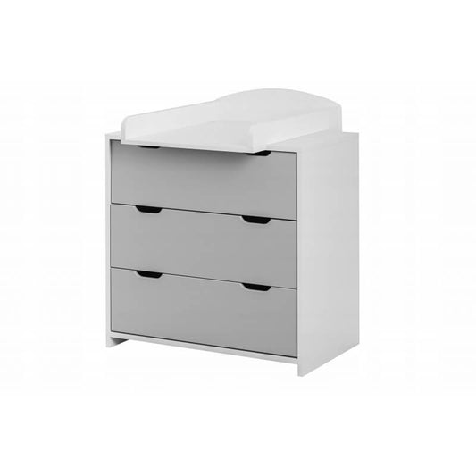 Komoda Su Vystymo Lenta Baby Raj Moon Balta Su Pilka Spalva Vystymo Stalai