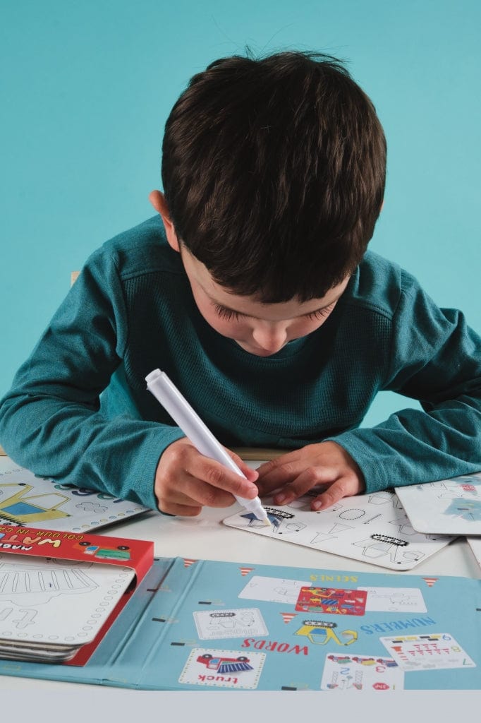 Kortelių rinkinys su vandeniniu markeriu STATYBOS Vandeniu Piešiamos Knygelės