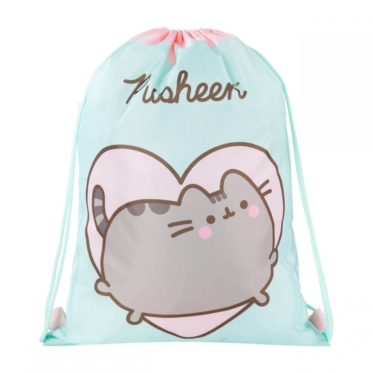 Kuprinė Mergaitėms Su Pusheen Dizainu Ir 5 Priedais Mokyklai 40x28x18 cm Kuprinė Rinkinys