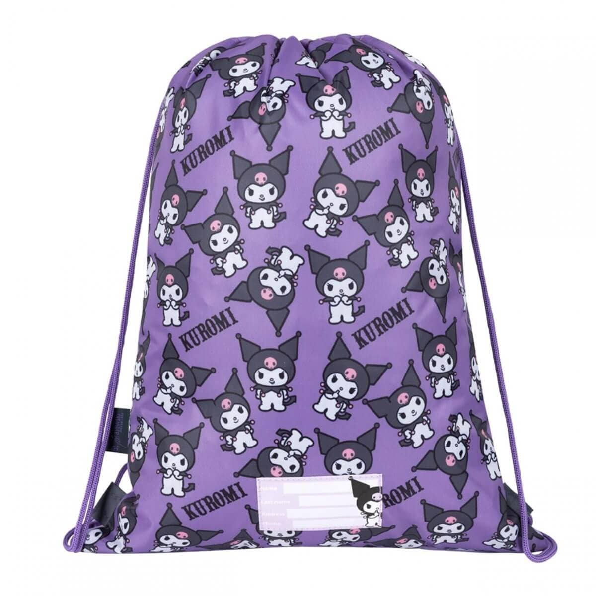 Kuprinė Su Kuromi Dizainu Ir Priedais Mokyklai, Violetinė 40x28x18 cm Kuprinė Rinkinys