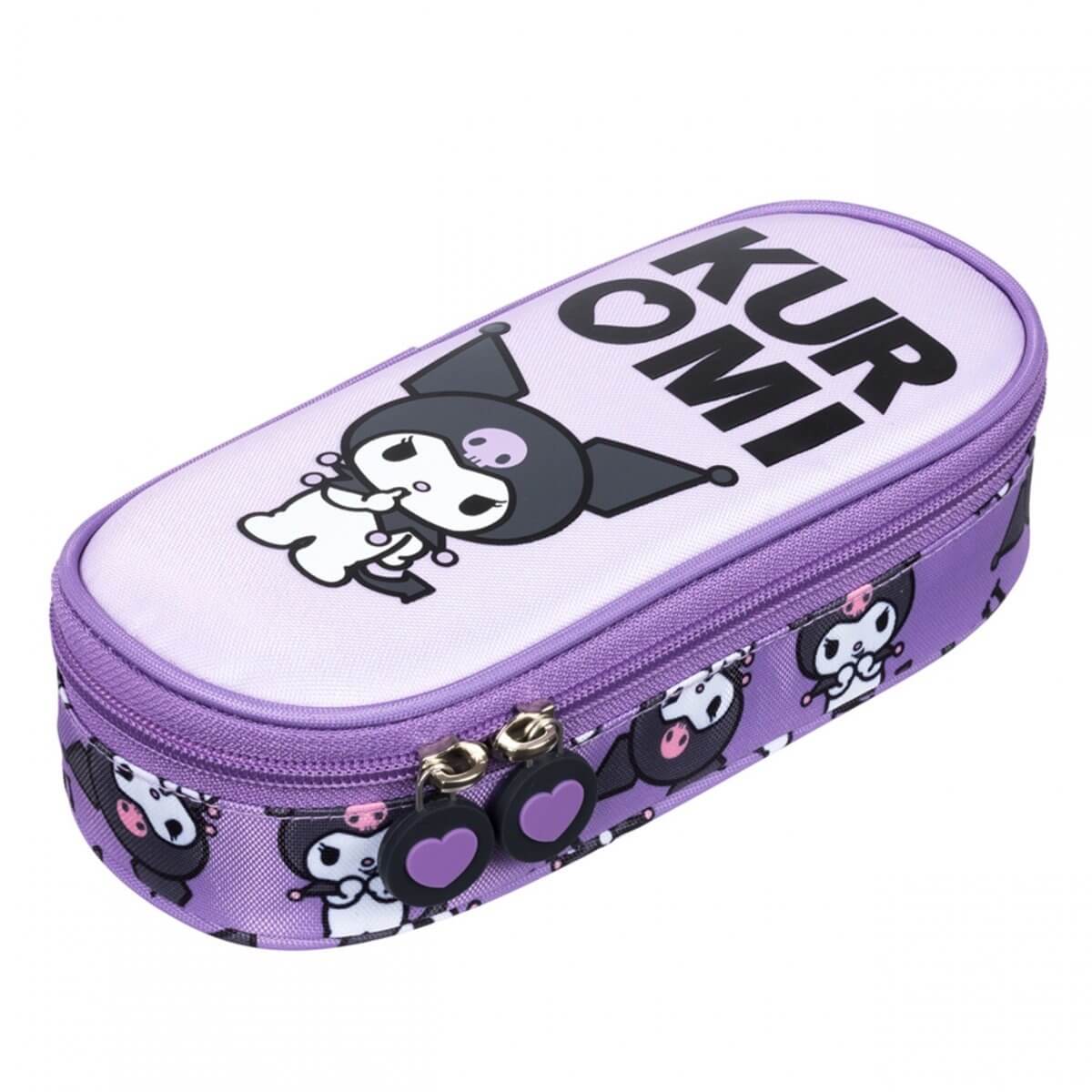 Kuprinė Su Kuromi Dizainu Ir Priedais Mokyklai, Violetinė 40x28x18 cm Kuprinė Rinkinys