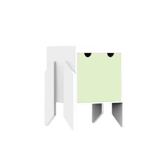 Kurk Baldus Pats, CapiBabi Midi – Modulinė Komoda, Kėdutė Ar Suoliukas, Balta Komoda Žalia