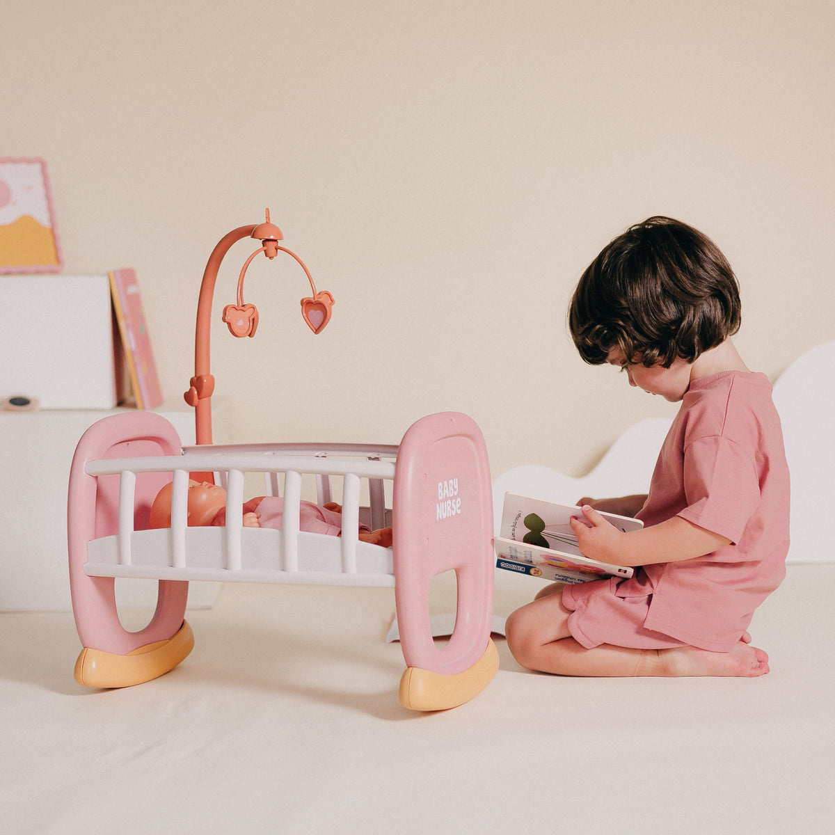 Smoby Baby Nurse Lėlės Lopšys su Karusele – 5 nuotrauka